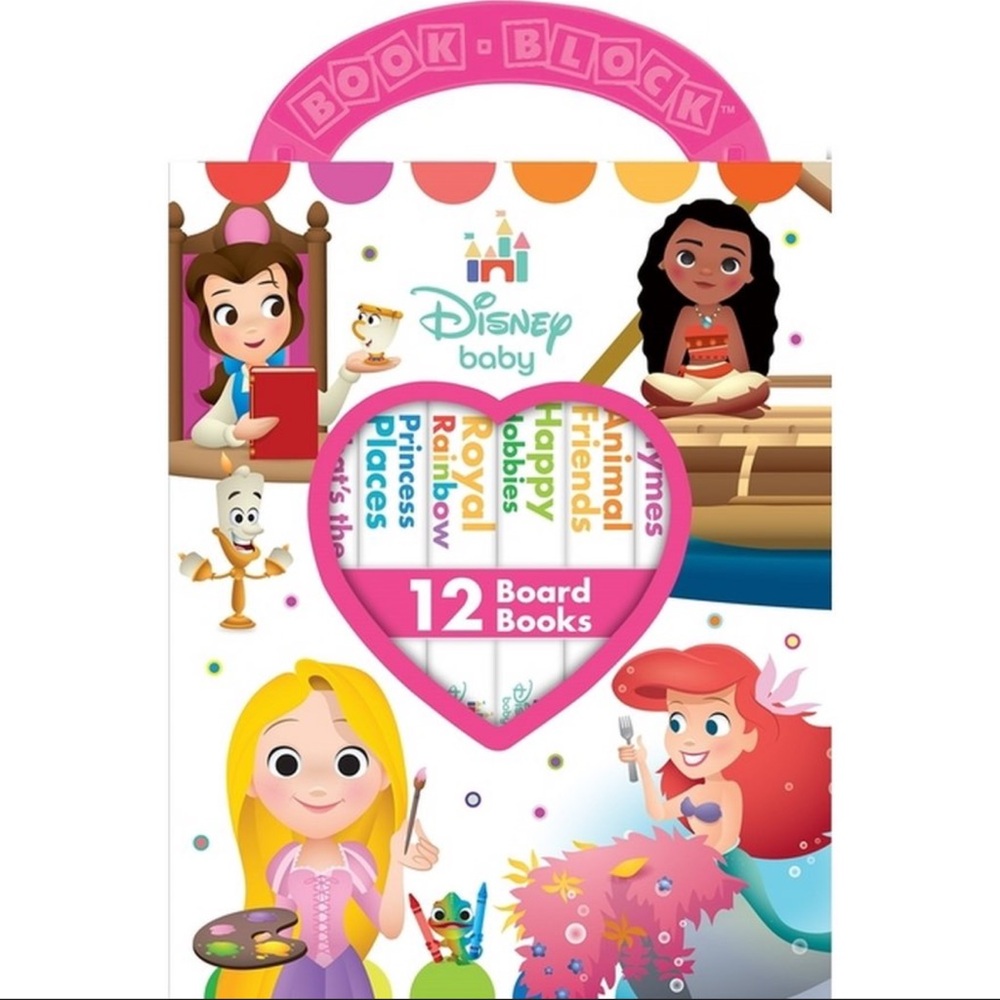 New! Disney Baby Princess My First Library book set, 12 Mini Board Books